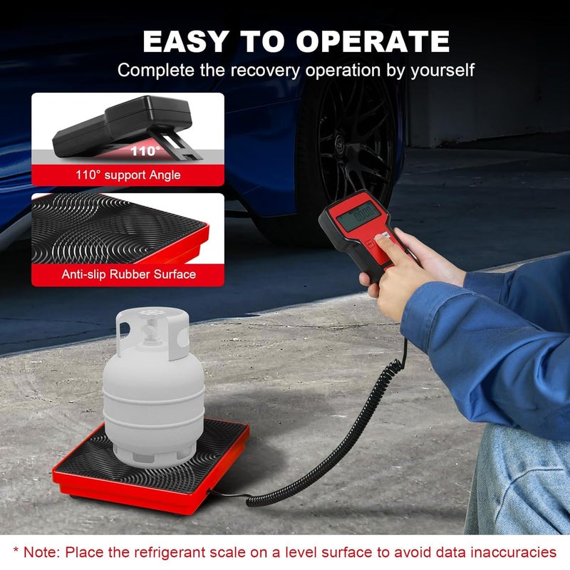 Yellow Jacket Refrigerant Scale 220 LBS with Portable Case High Precision HVAC Freon Scale Electronic Refrigerant Charging Weight Scale for Recovery Tanks - Image 5